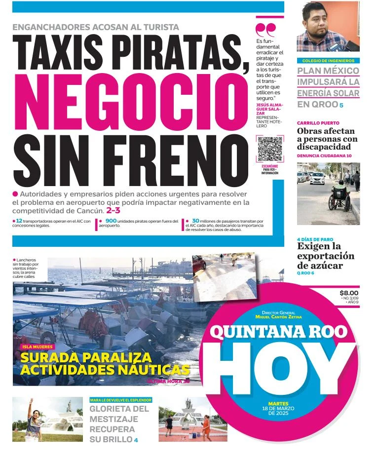 Portada de Quintana Roo Hoy del martes, 18 de marzo de 2025