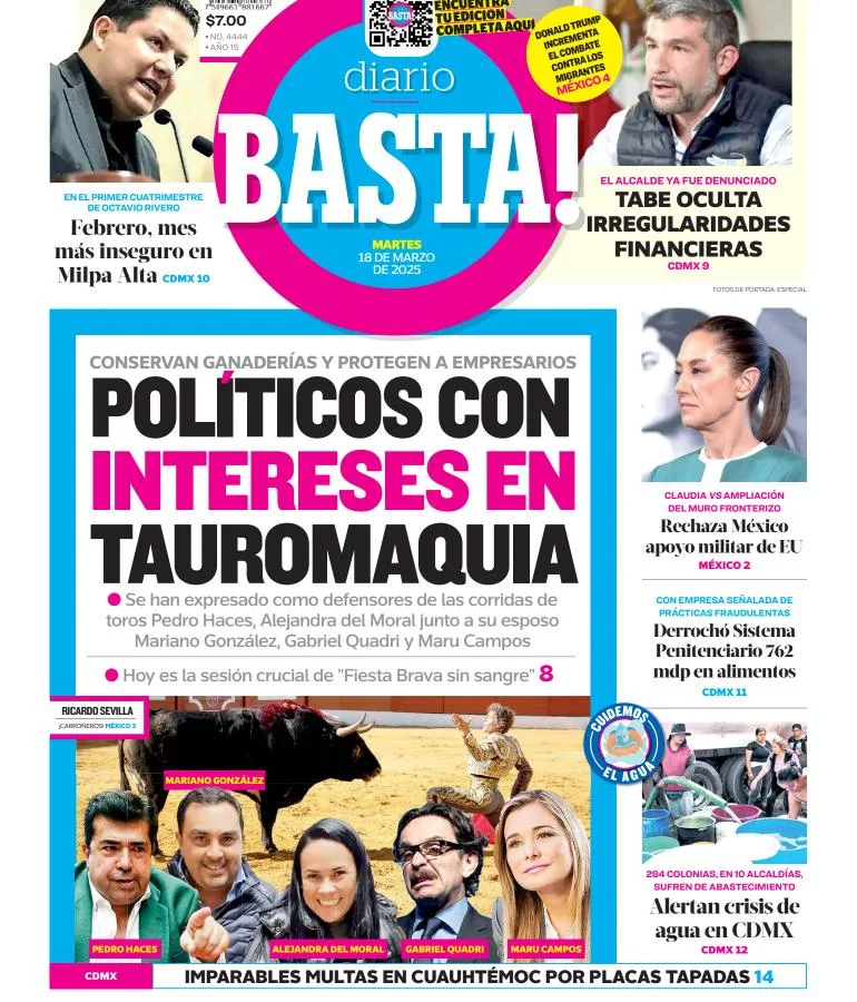 Portada de Basta del martes, 18 de marzo de 2025