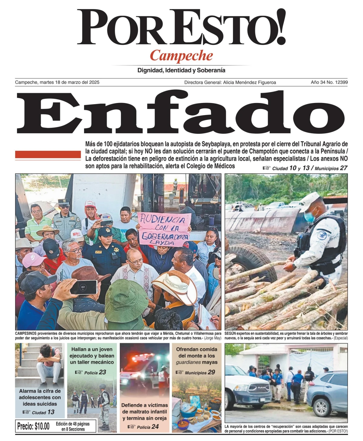 Portada de Por Esto (campeche) del martes, 18 de marzo de 2025