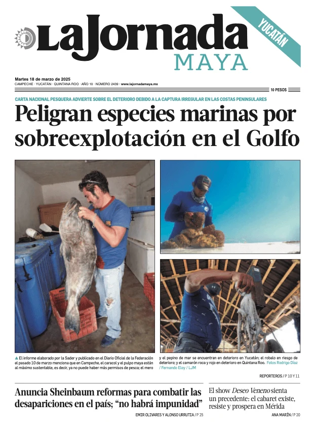 Portada de La Jornada Maya Yucatán del martes, 18 de marzo de 2025