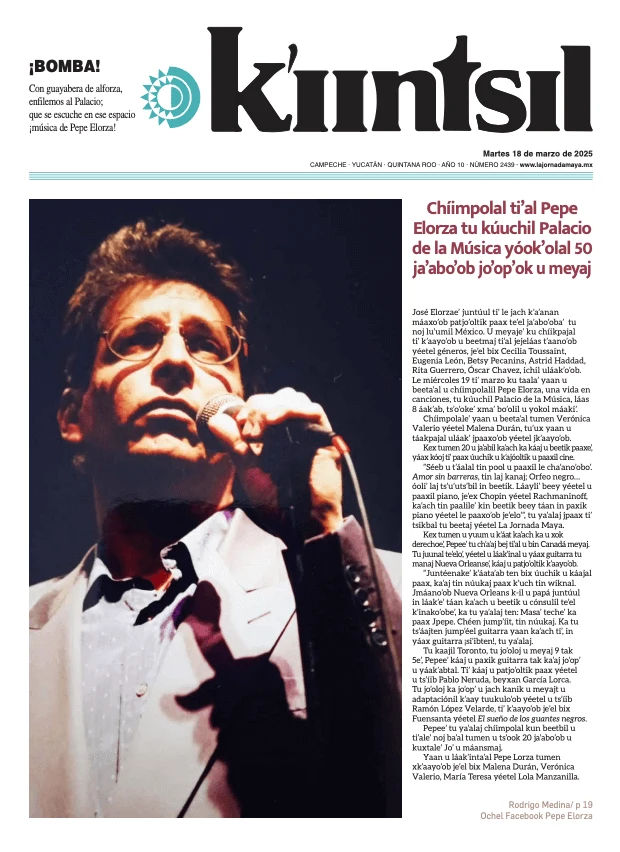 Portada de La Jornada - Kiintsil del martes, 18 de marzo de 2025