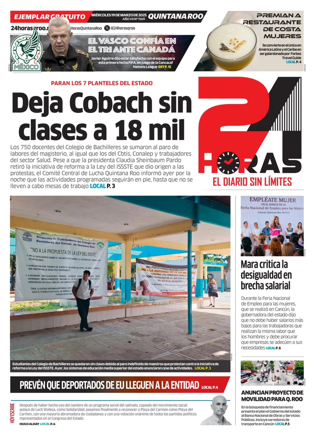 Portada de 24 Horas Quintana Roo
