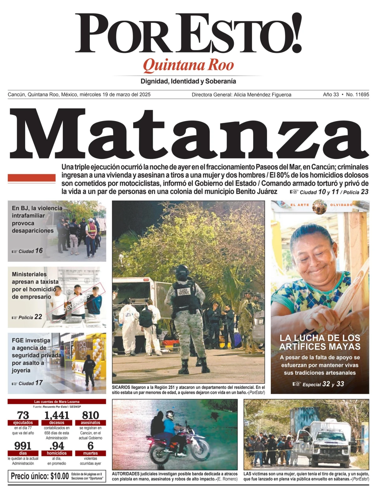 Portada de Por Esto (quintana Roo Cancun) del miércoles, 19 de marzo de 2025