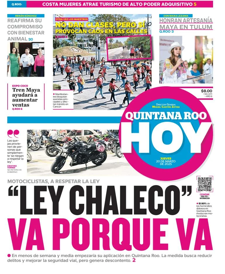 Portada de Quintana Roo Hoy