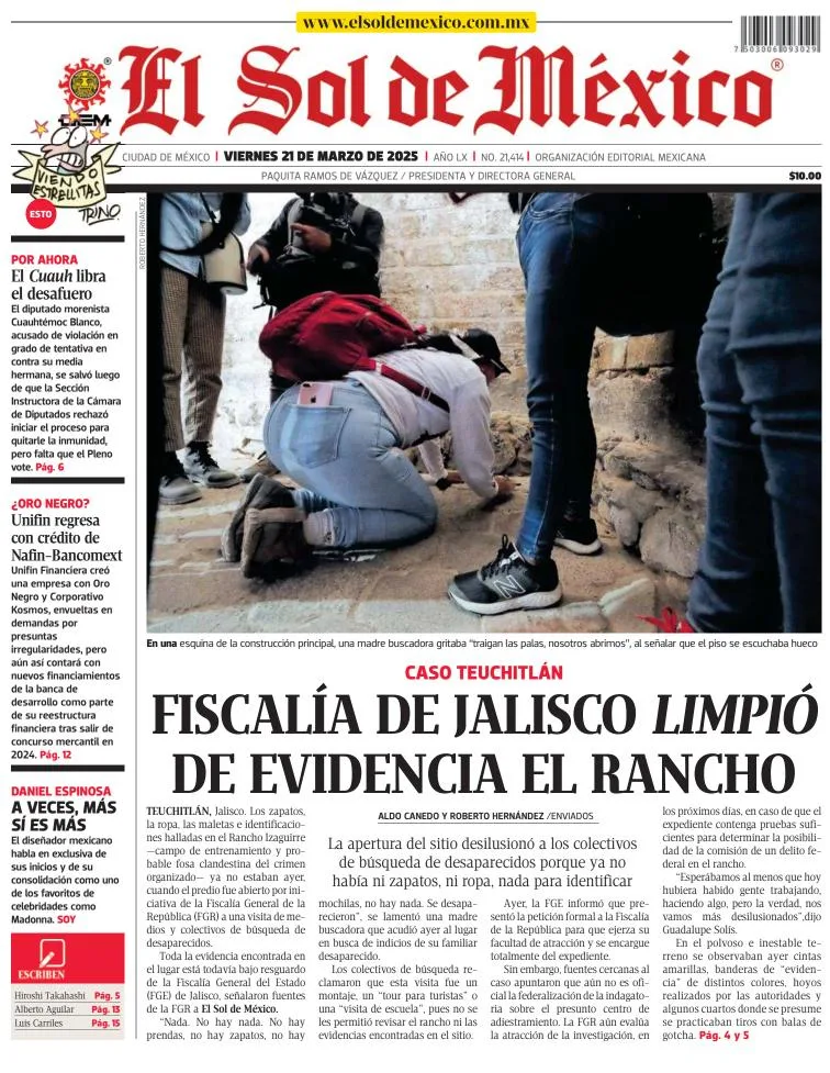 Portada de El Sol de Mexico