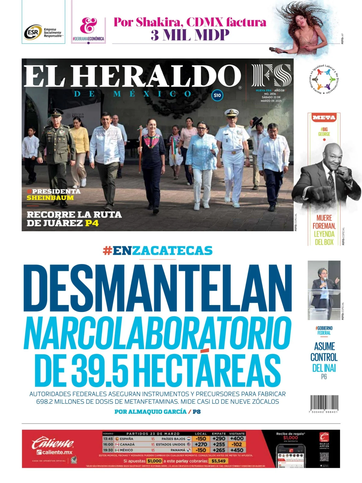 Portada de El Heraldo de Mexico