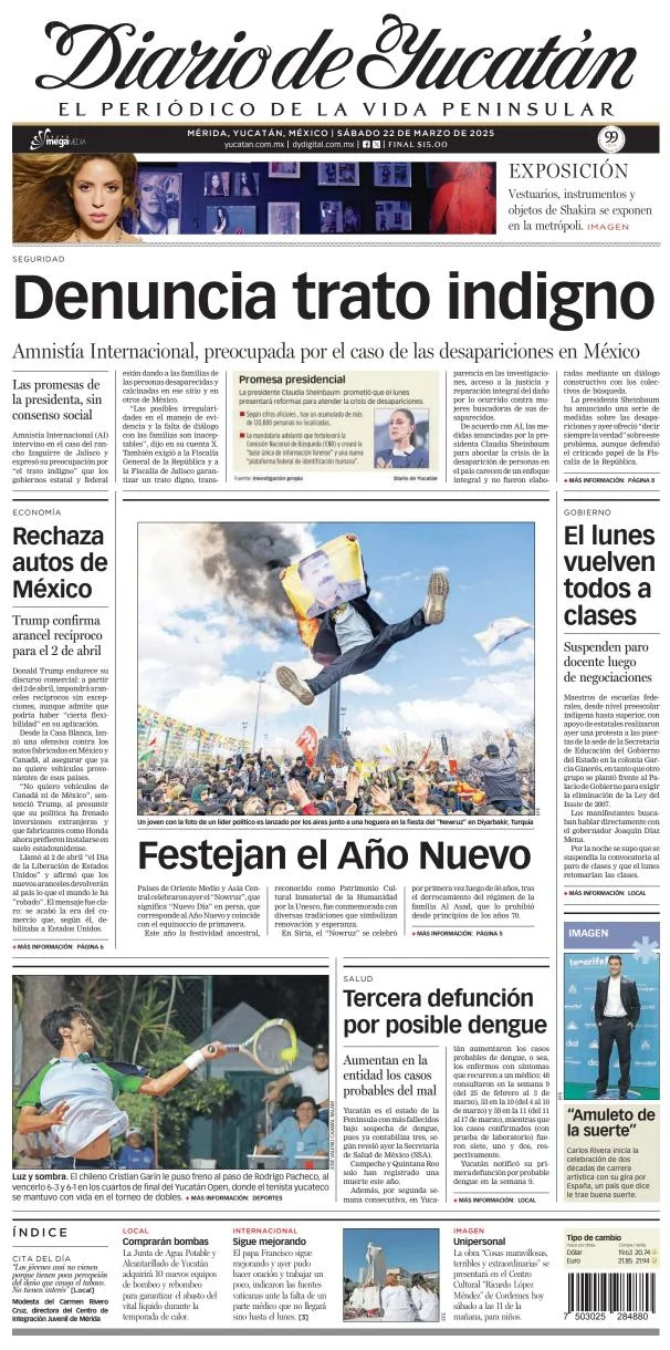 Portada de Diario de Yucatán