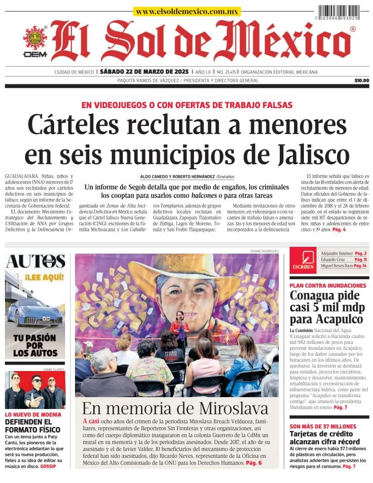Portada de El Sol de Mexico