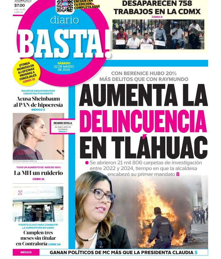 Portada de Basta del sábado, 22 de marzo de 2025