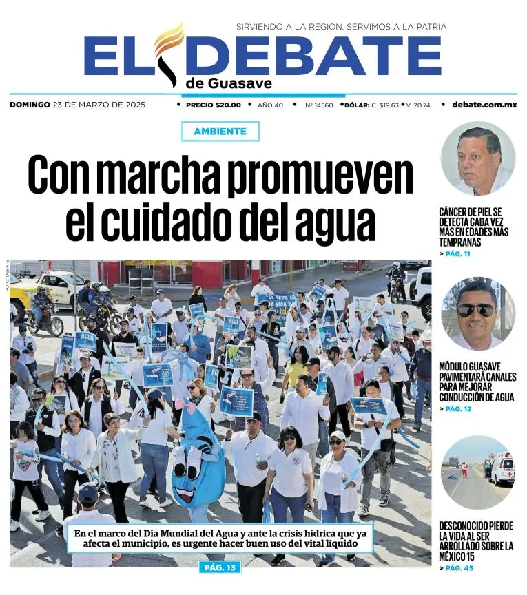 Portada de El Debate de Guasave del domingo, 23 de marzo de 2025
