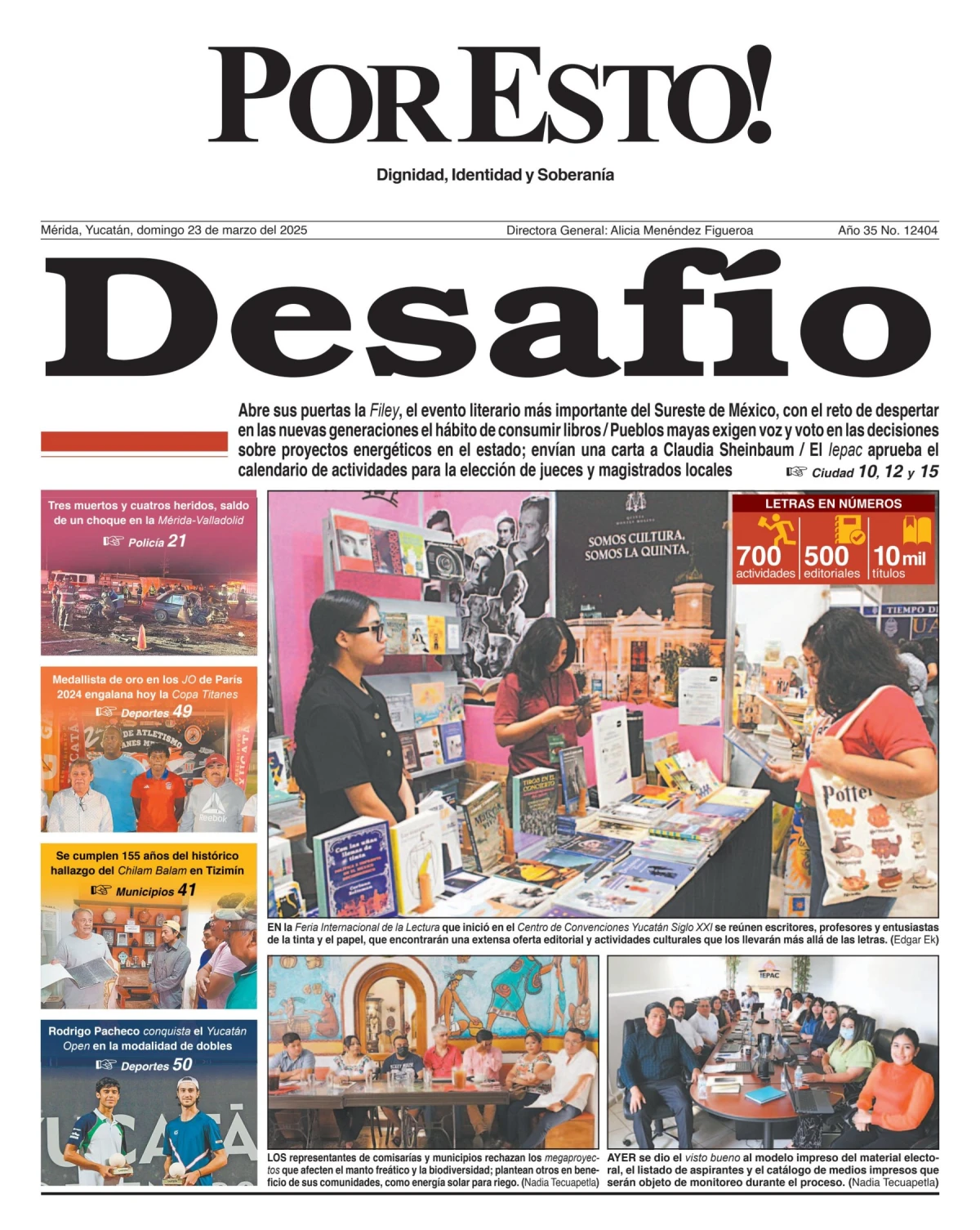 Portada de Por Esto (merida, Yucatan) del domingo, 23 de marzo de 2025