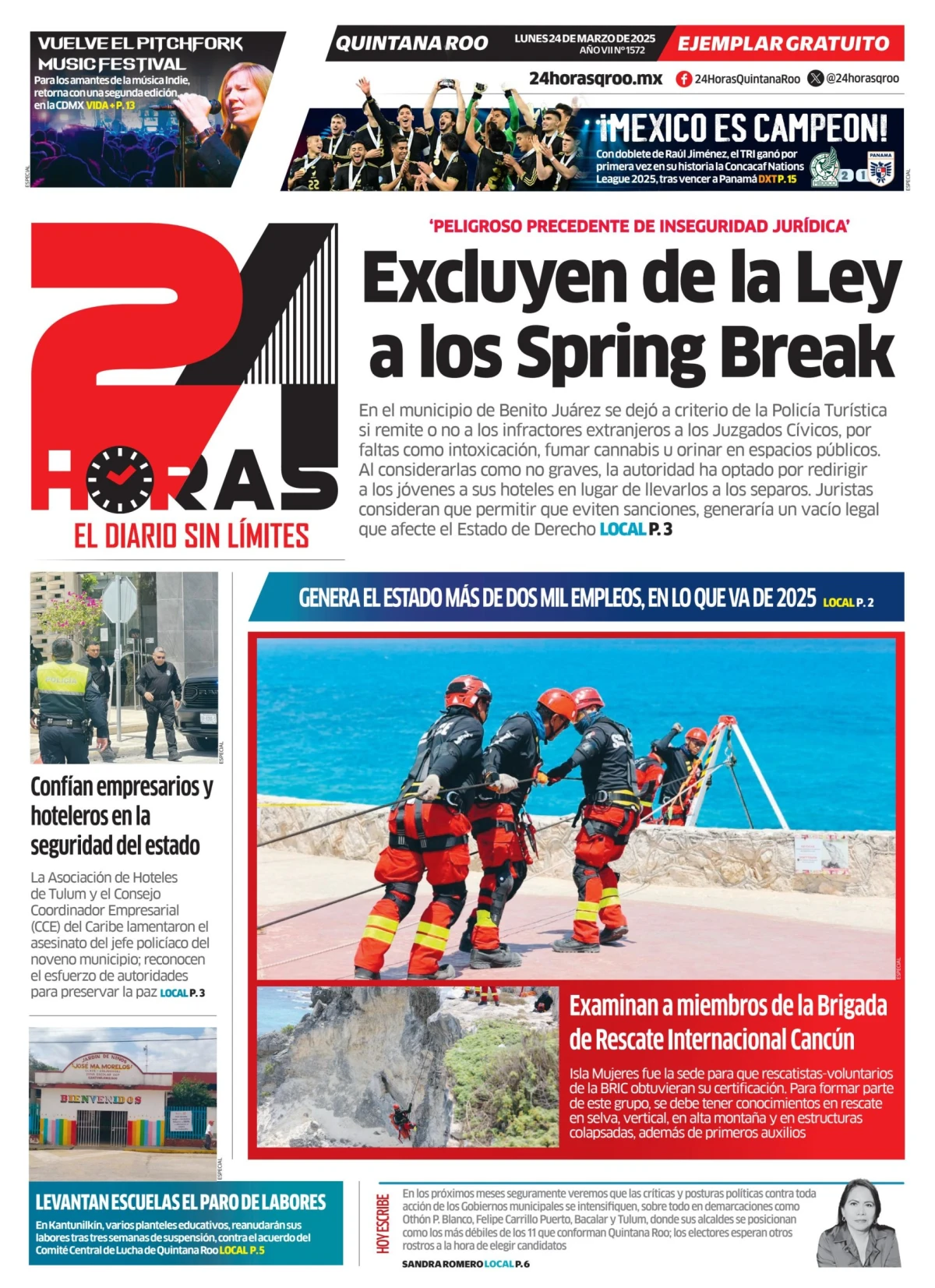 Portada de 24 Horas Quintana Roo