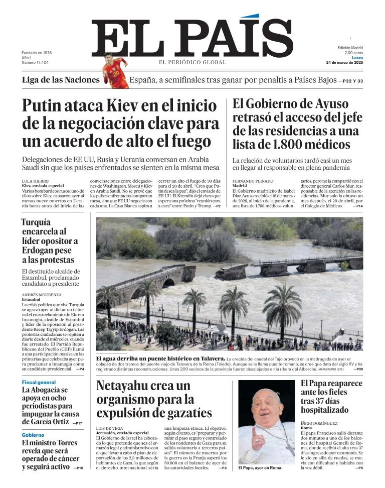 Portada de El Pais