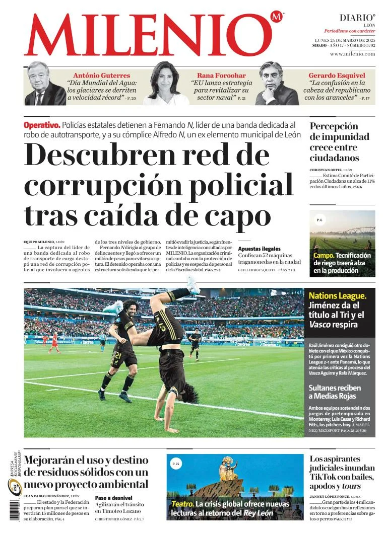 Portada de Milenio Leon del lunes, 24 de marzo de 2025