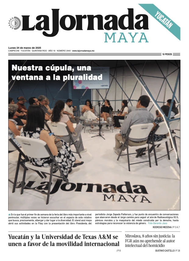 Portada de La Jornada Maya Yucatán del lunes, 24 de marzo de 2025