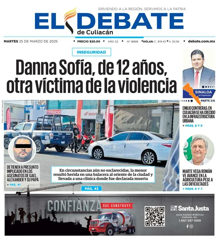 Portada de El Debate de Culiacan del martes, 25 de marzo de 2025