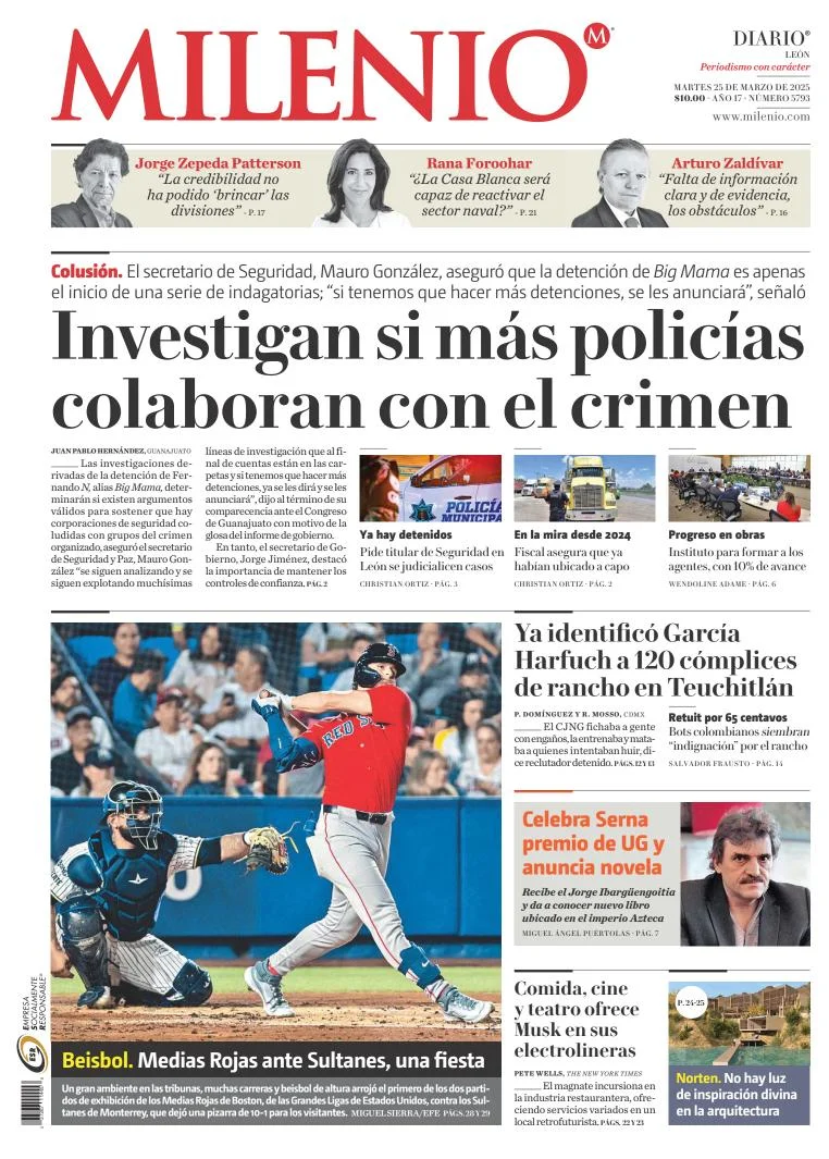 Portada de Milenio Leon del martes, 25 de marzo de 2025