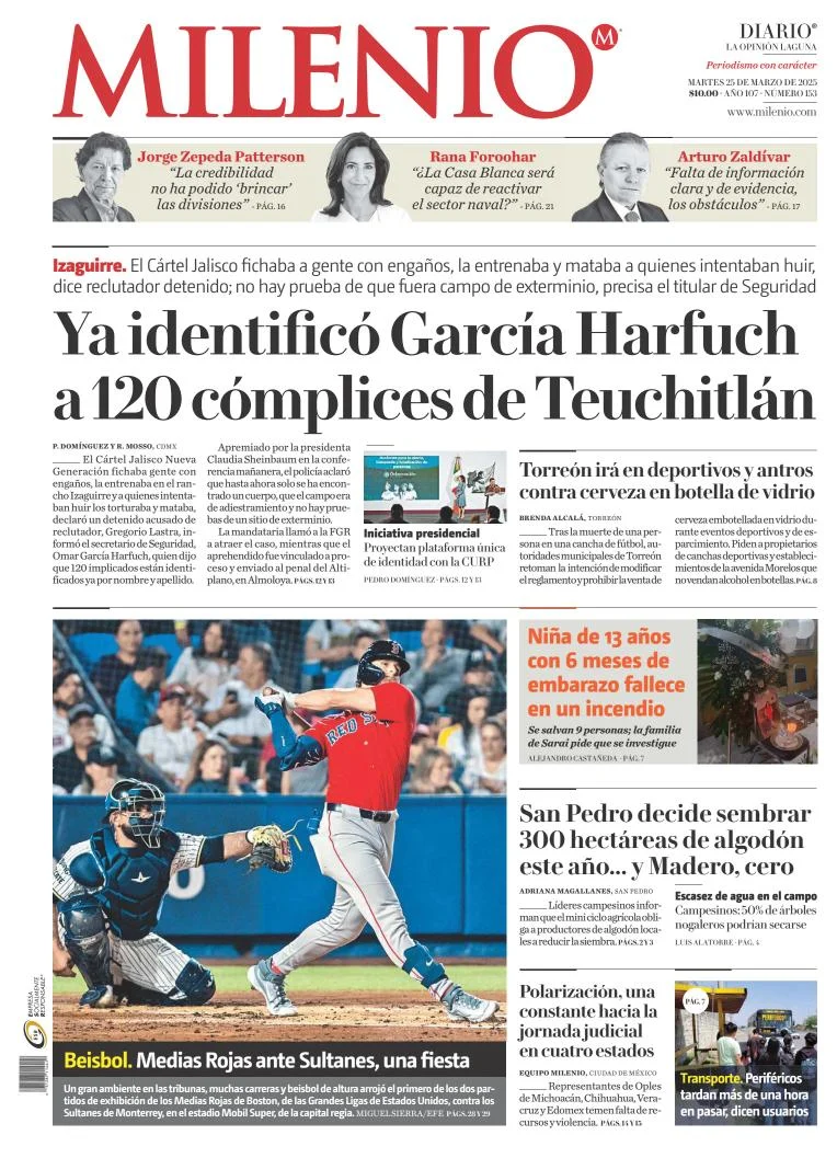 Portada de Milenio Laguna del martes, 25 de marzo de 2025