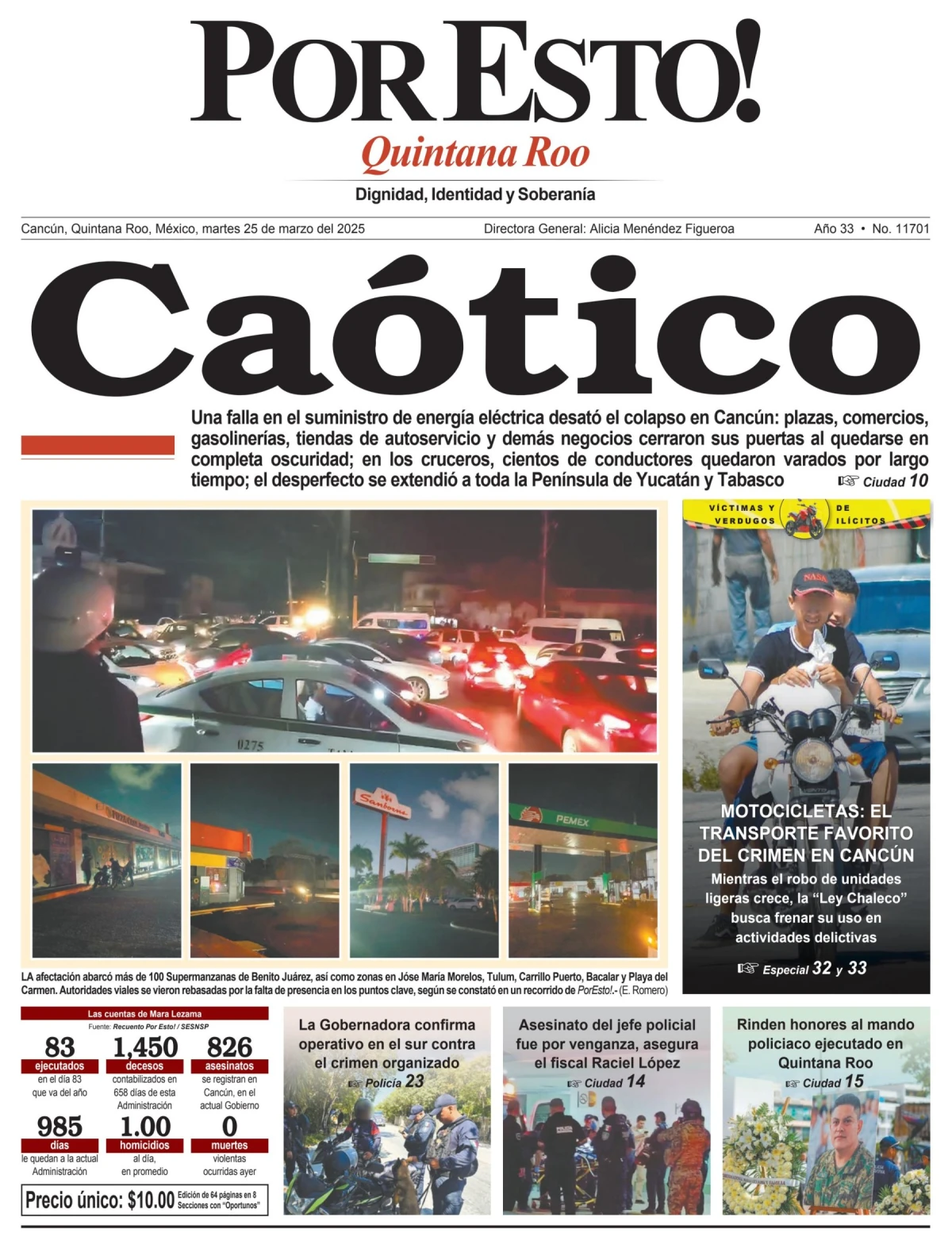 Portada de Por Esto (quintana Roo Cancun) del martes, 25 de marzo de 2025