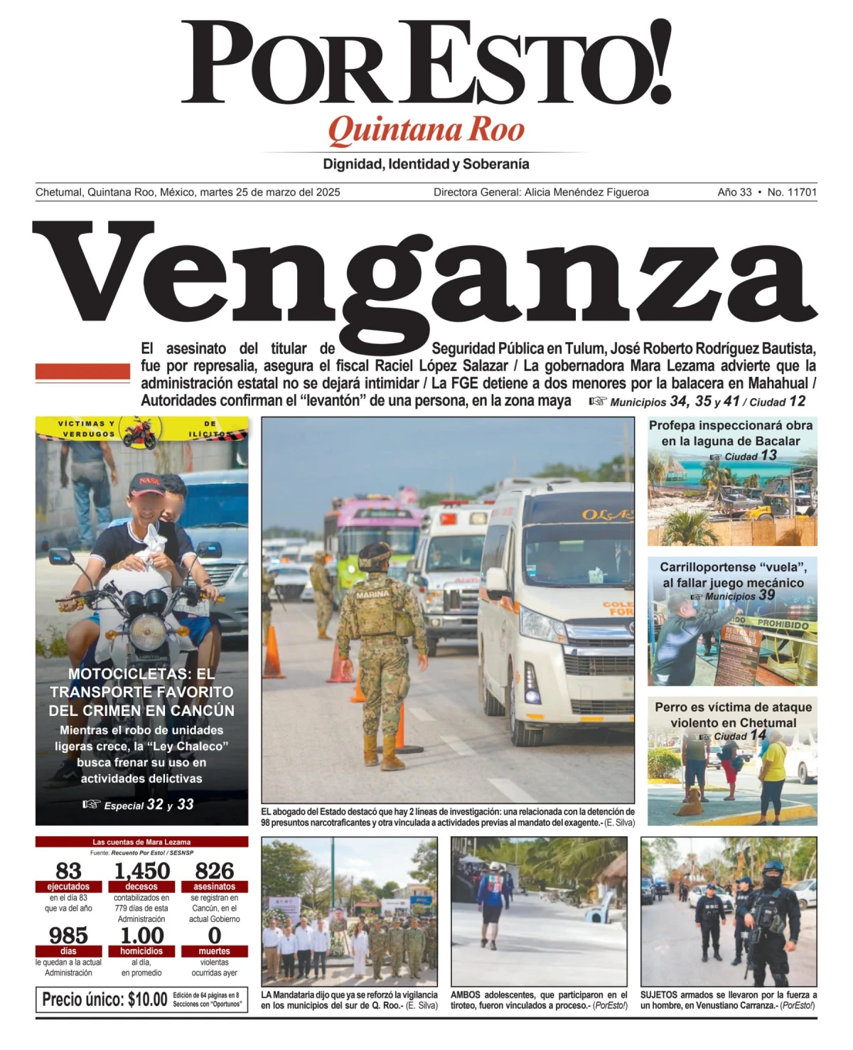 Portada de Por Esto (quintana Roo Chetumal) del martes, 25 de marzo de 2025