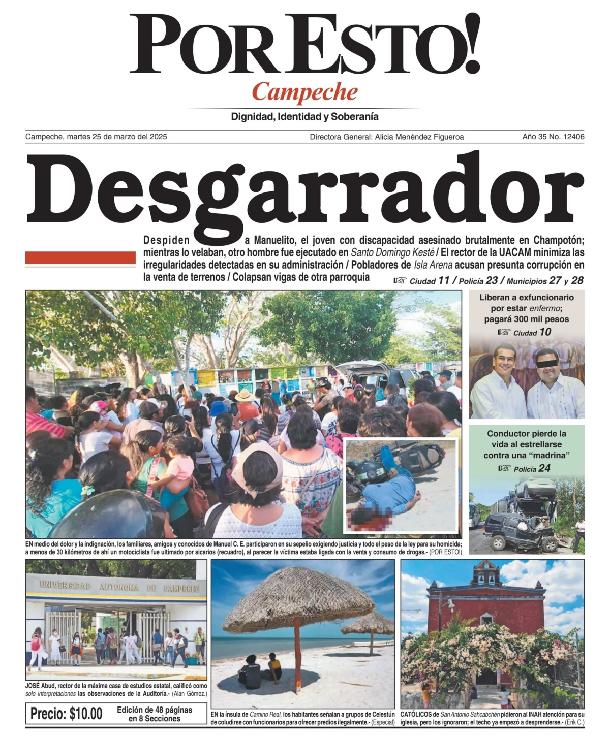 Portada de Por Esto (campeche) del martes, 25 de marzo de 2025