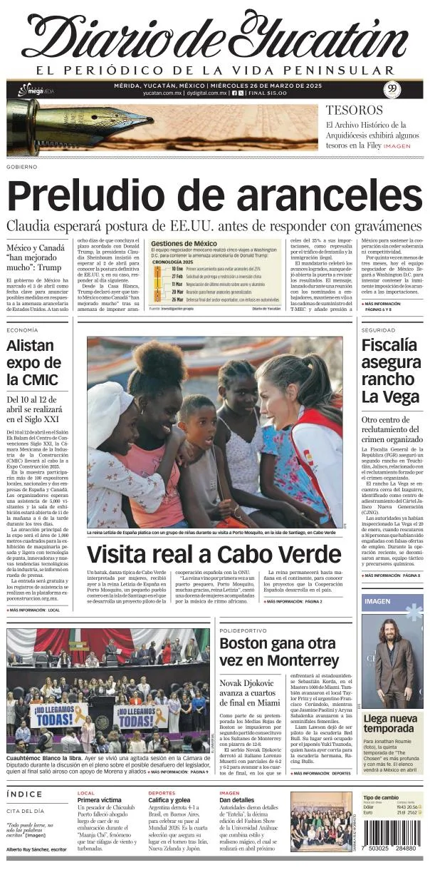 Portada de Diario de Yucatán
