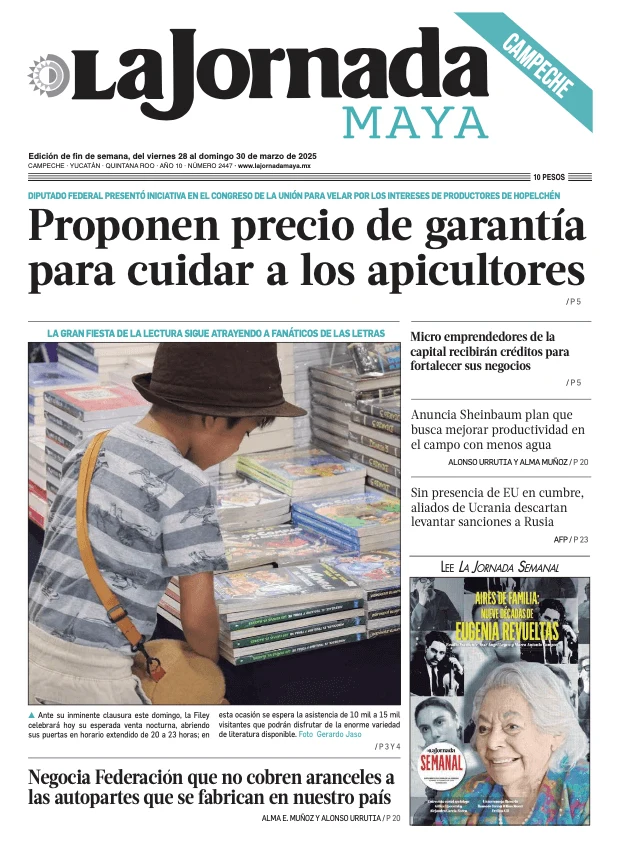 Portada de La Jornada Maya Campeche del viernes, 28 de marzo de 2025