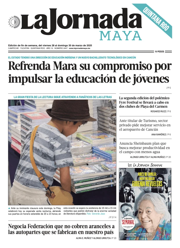 Portada de La Jornada Maya Quintana Roo
