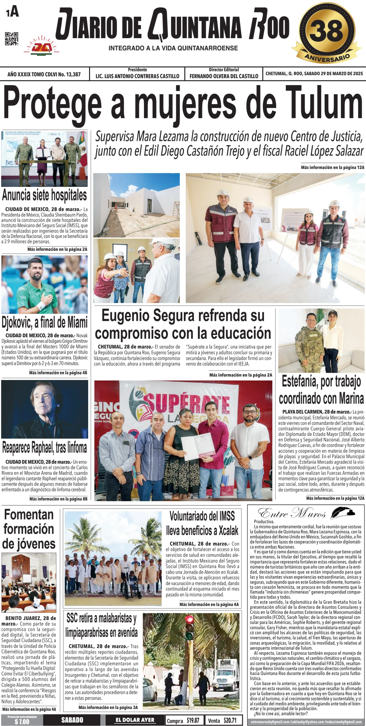 Portada de Diario de Quintana Roo (portada)
