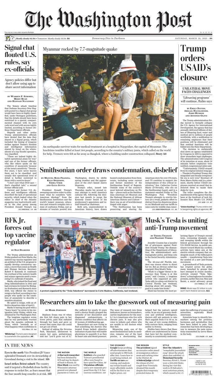 Portada de The Washington Post