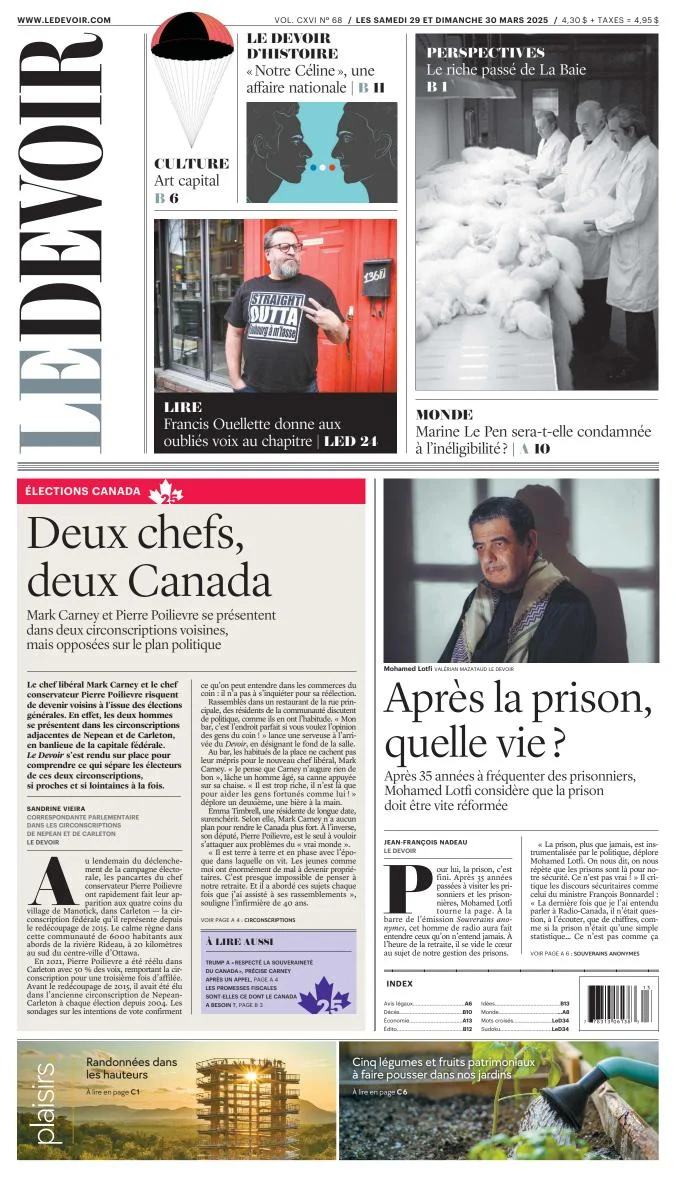 Portada de Le Devoir