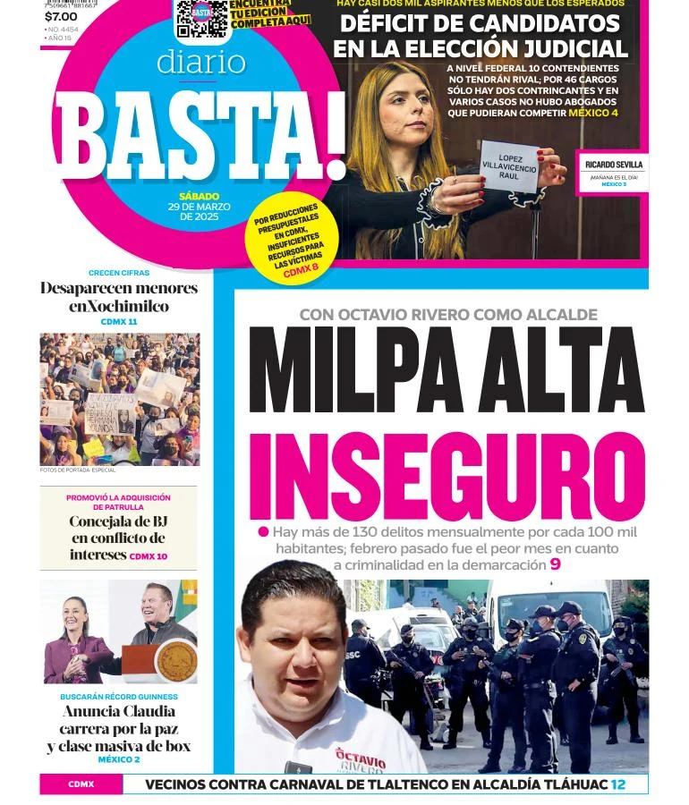 Portada de Basta del sábado, 29 de marzo de 2025