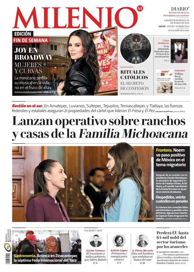 Portada de Milenio Edo de Mexico del sábado, 29 de marzo de 2025