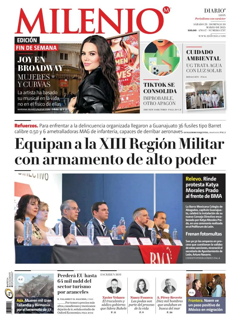 Portada de Milenio Leon del sábado, 29 de marzo de 2025