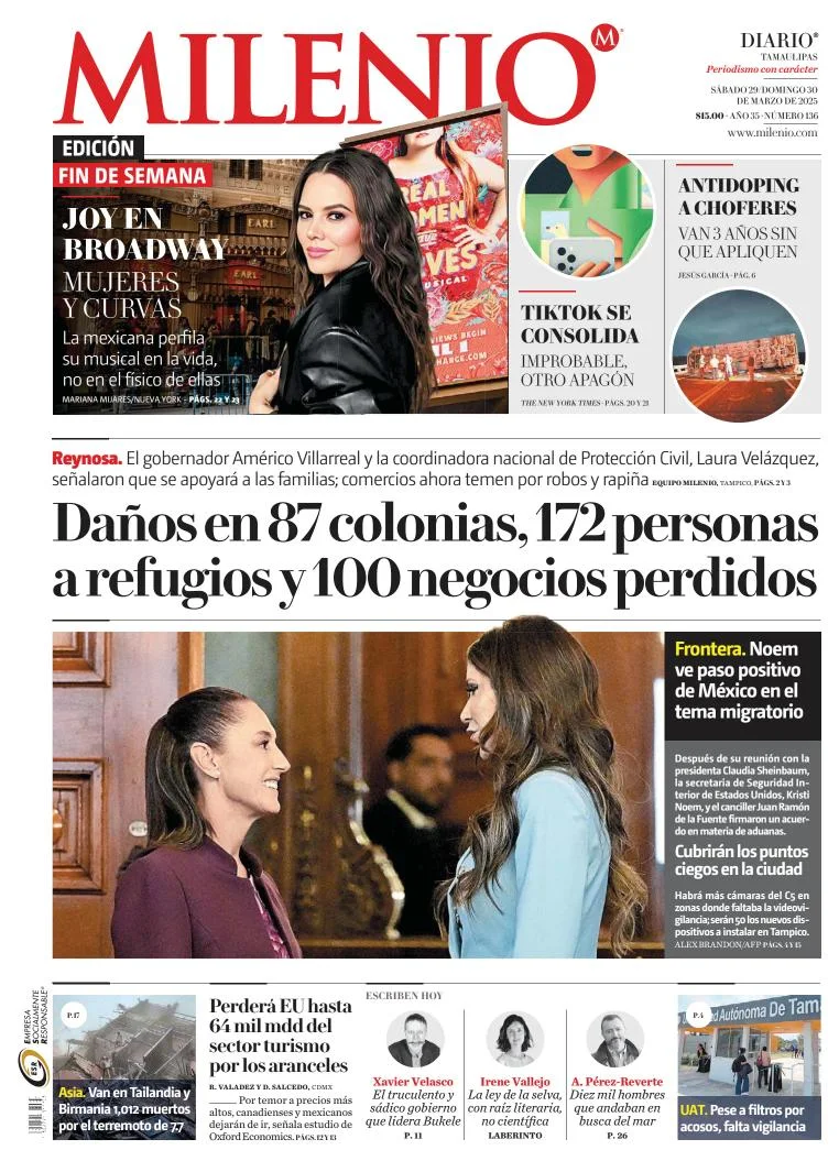 Portada de Milenio Tamaulipas