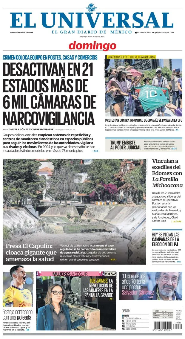 Portada de El Universal