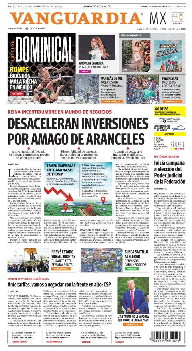 Portada de Vanguardia