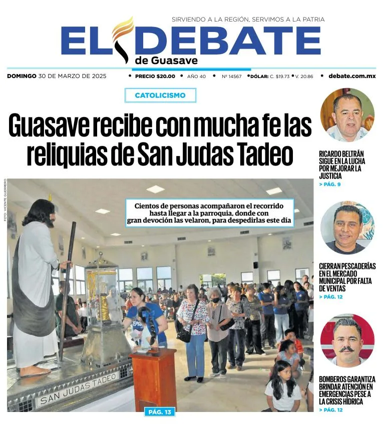 Portada de El Debate de Guasave