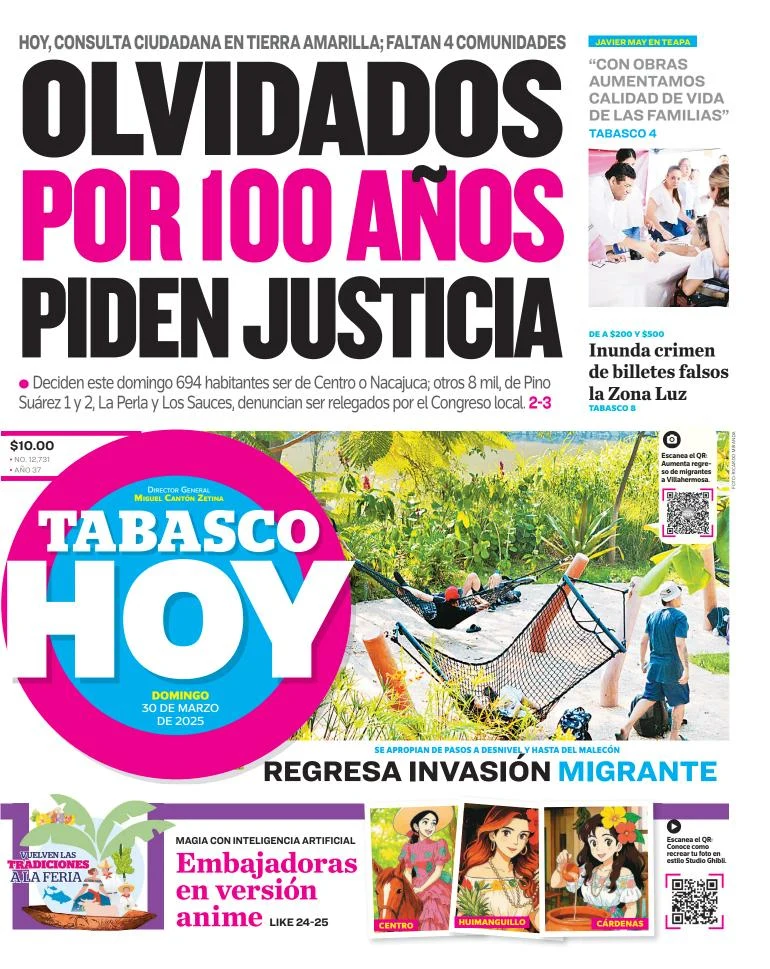 Portada de Tabasco Hoy