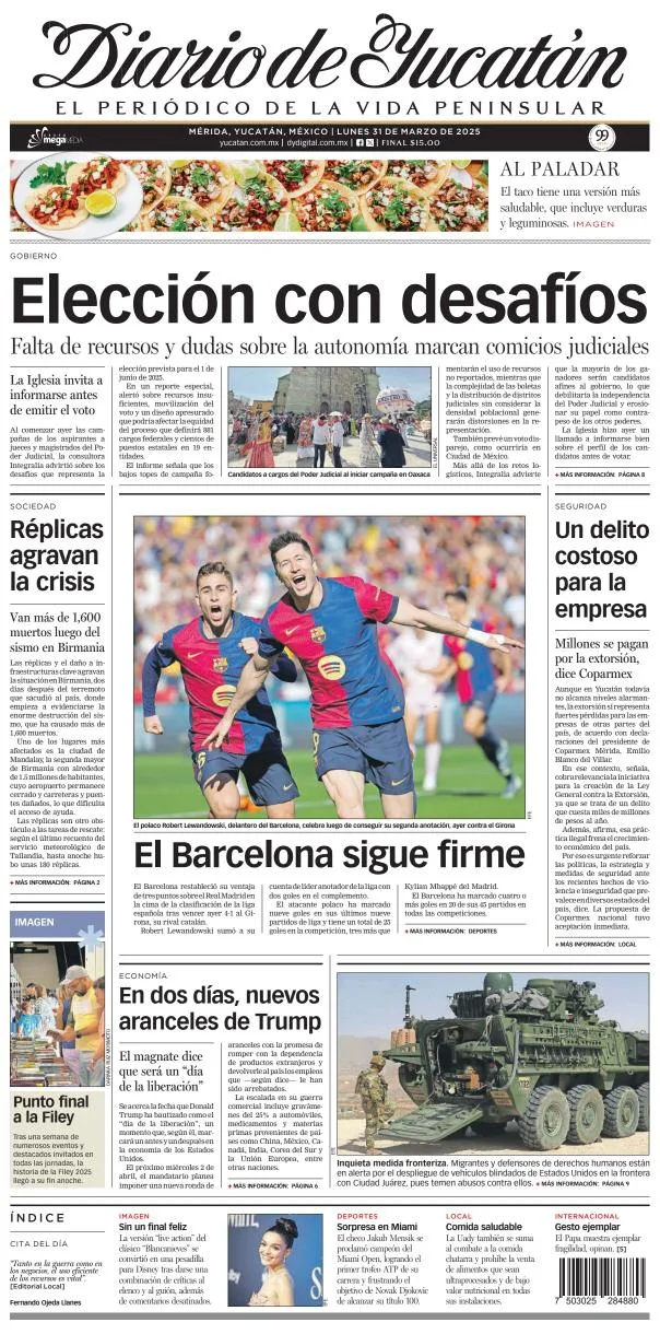 Portada de Diario de Yucatán
