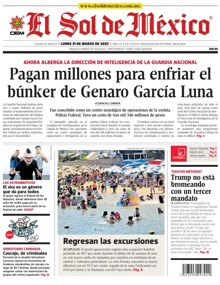 Portada de El Sol de Mexico