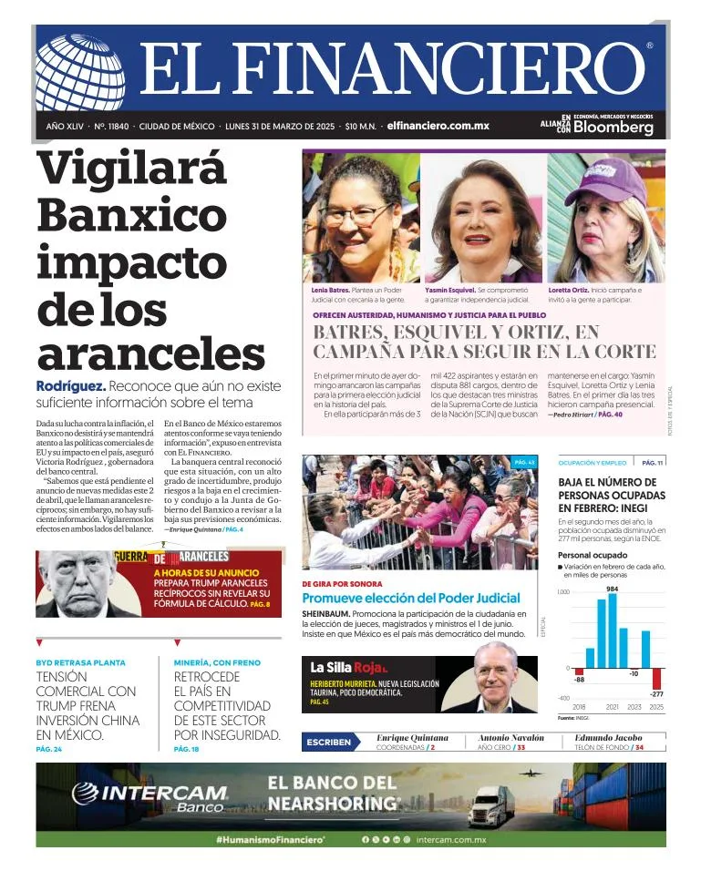 Portada de El Financiero