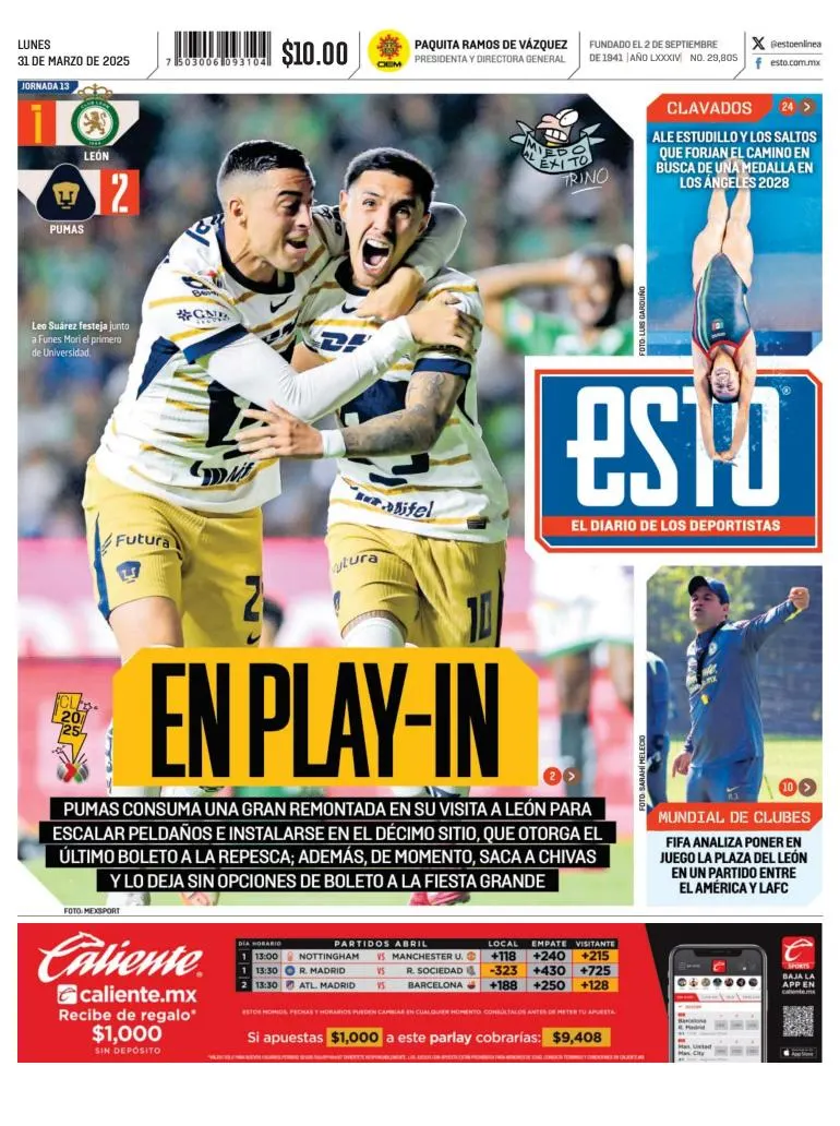 Portada de Esto del lunes, 31 de marzo de 2025