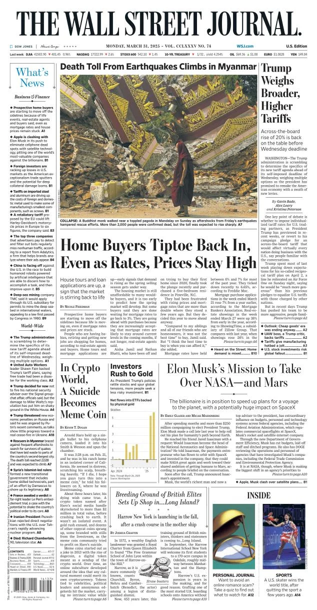 Portada de The Wall Street Journal