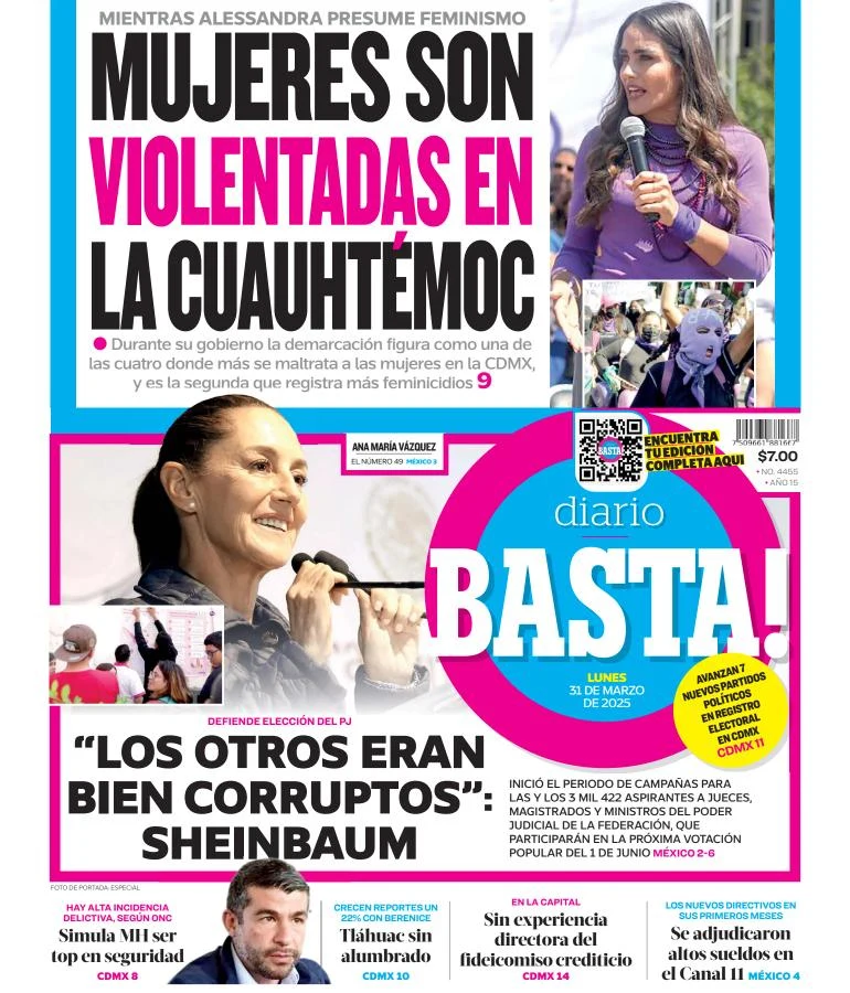 Portada de Basta del lunes, 31 de marzo de 2025