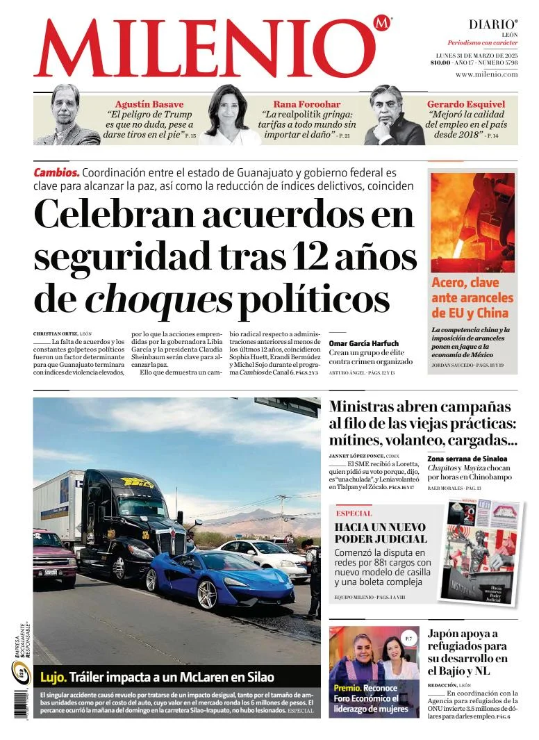 Portada de Milenio Leon del lunes, 31 de marzo de 2025