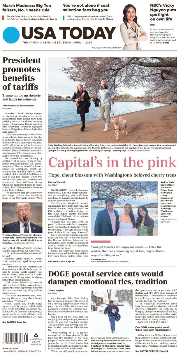 Portada de Usa Today