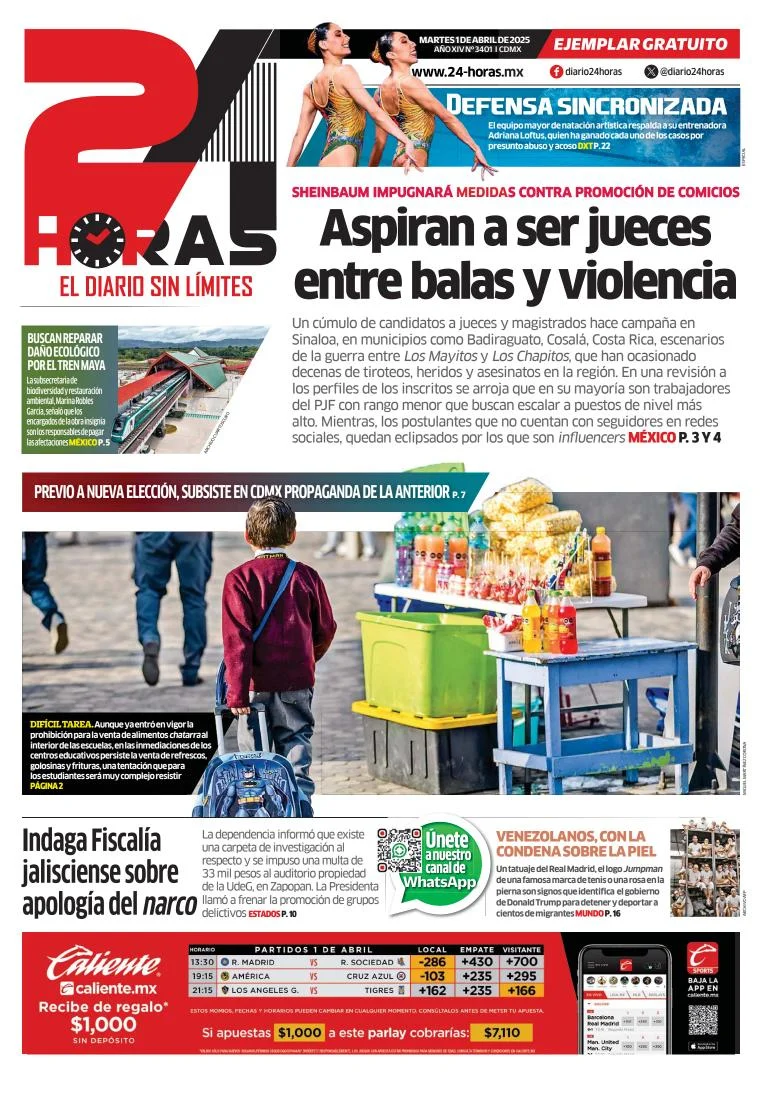 Portada de 24 Horas del martes, 1 de abril de 2025