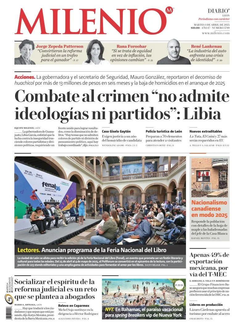 Portada de Milenio Leon del martes, 1 de abril de 2025