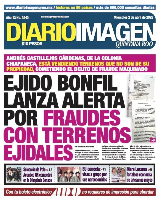 Portada de Diario Imagen Quintana Roo